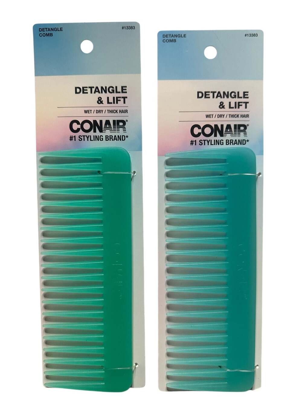 Conair Detangle & Lift Wide-Tooth Comb, 2-Pack